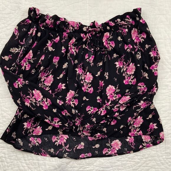 BP. Floral Tie Neck Long Sleeve Peasant Blouse size Medium - Picture 1 of 8